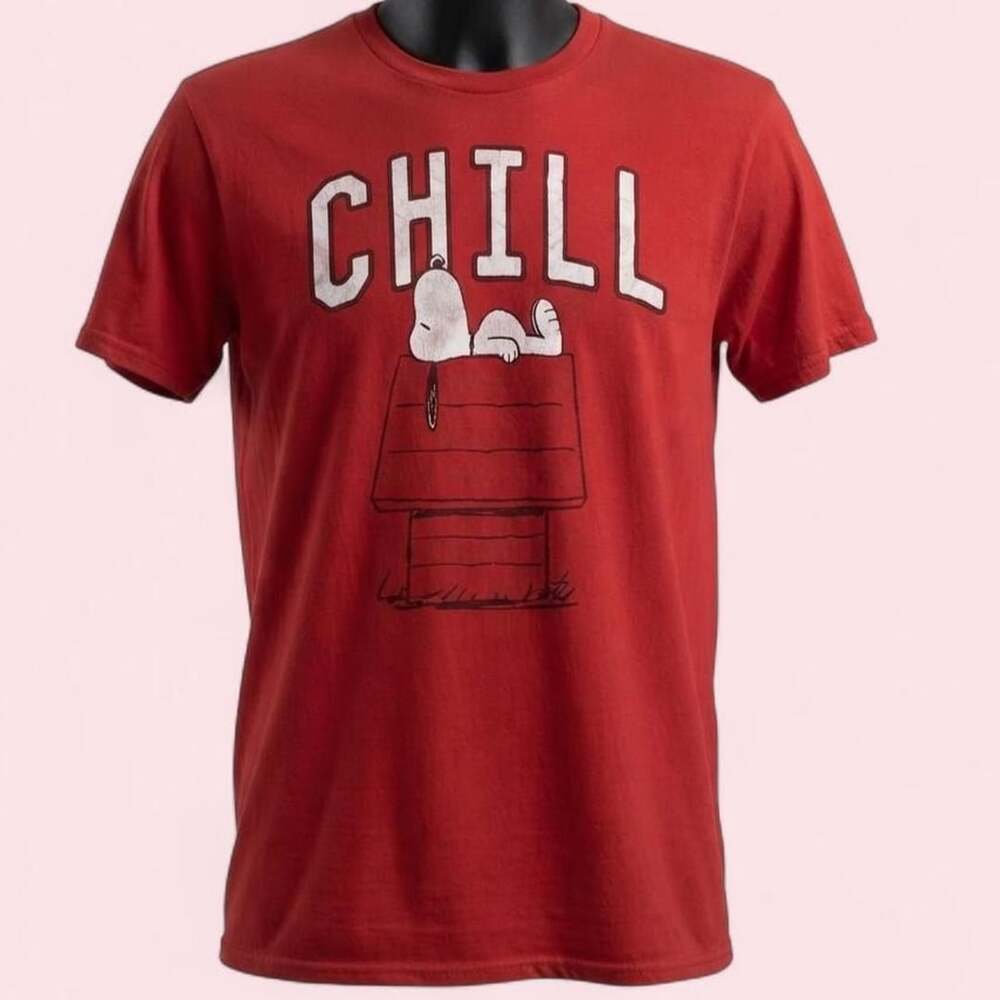 Peanuts Snoopy Chill Red Graphic T-Shirt Men's XL